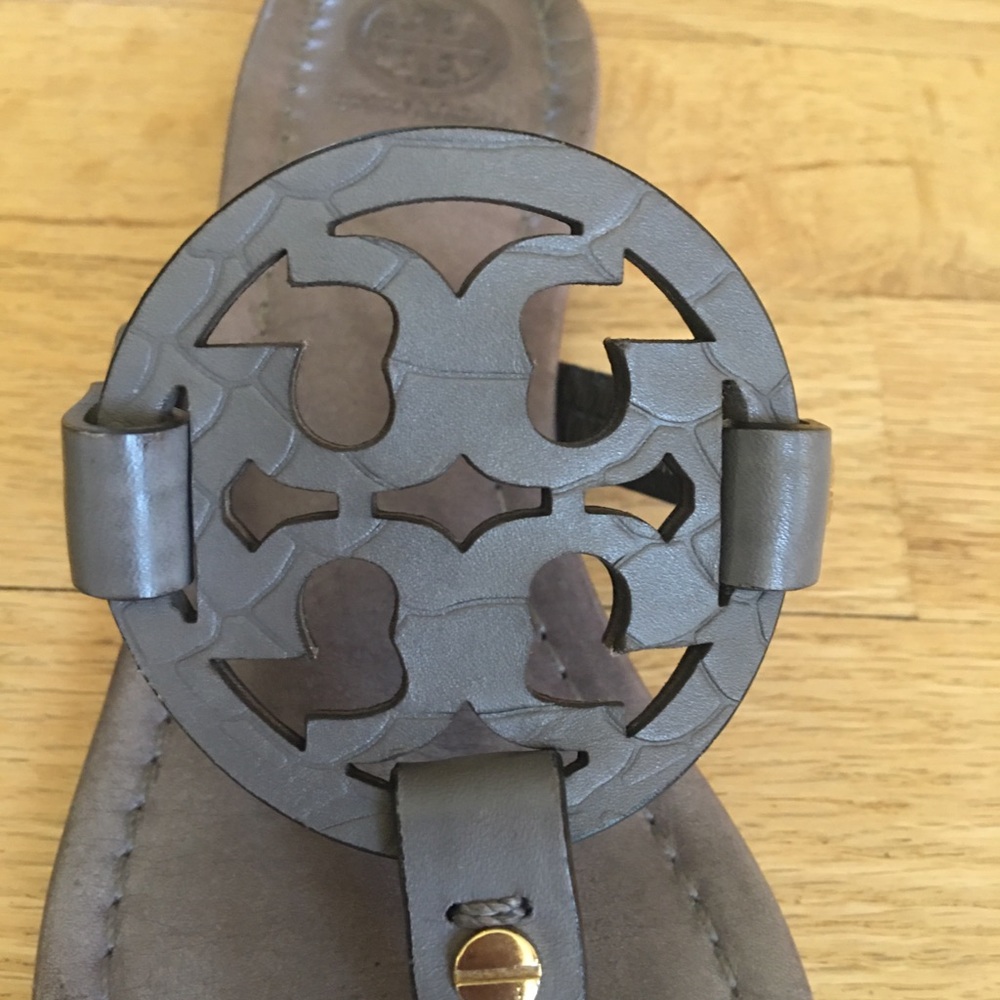 Tory Burch Miller Sandal Flip flop gray grey taupe